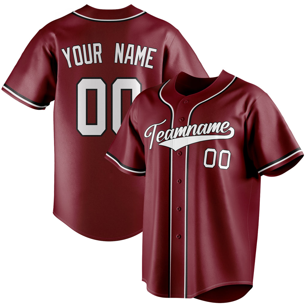 Personalized Crimson & White Color Fan Baseball Jersey BB01240529CK151