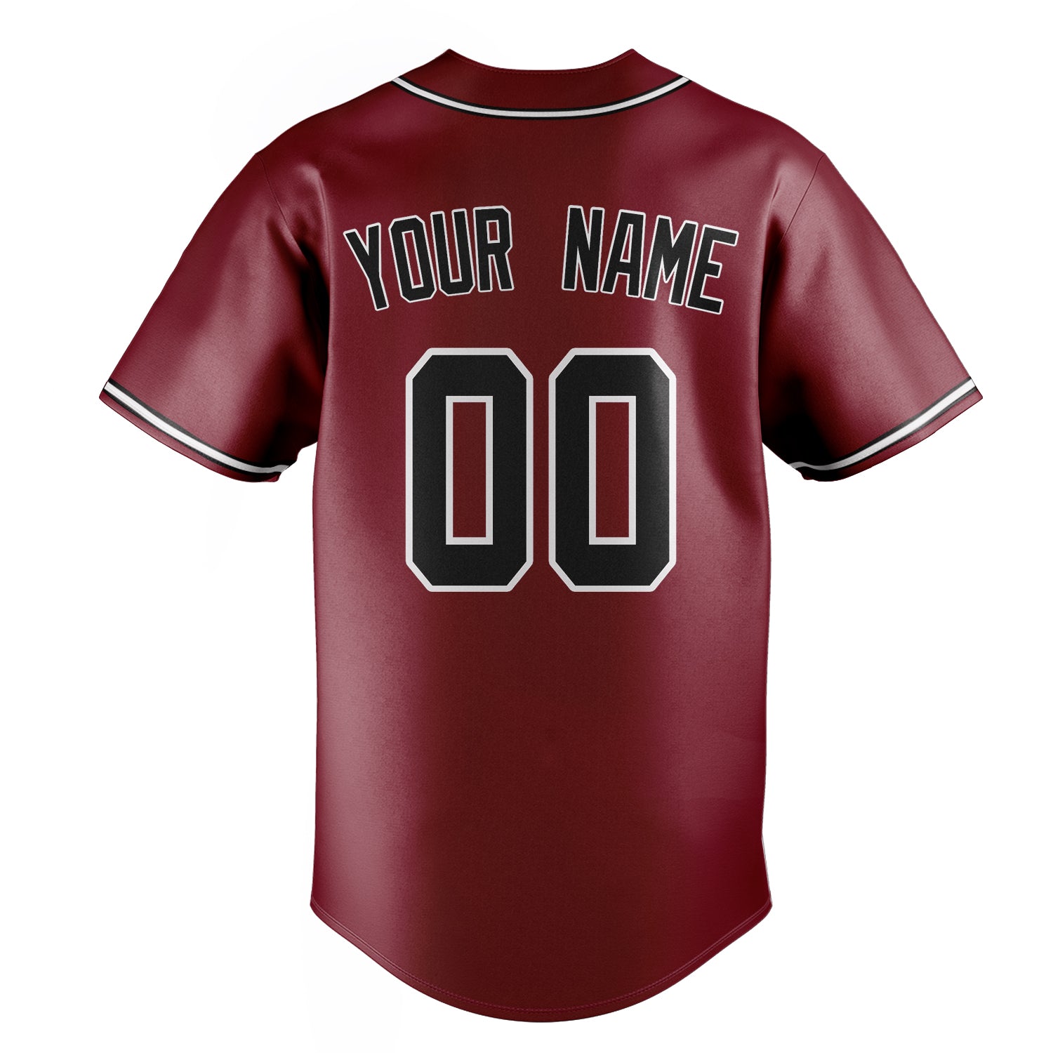Personalized Crimson & Black Color Fan Baseball Jersey