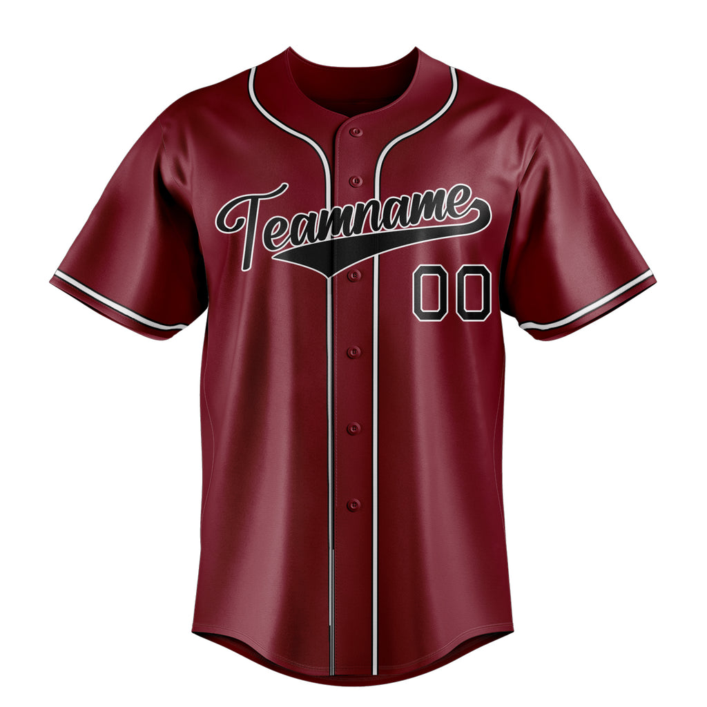 Personalized Crimson & Black Color Fan Baseball Jersey