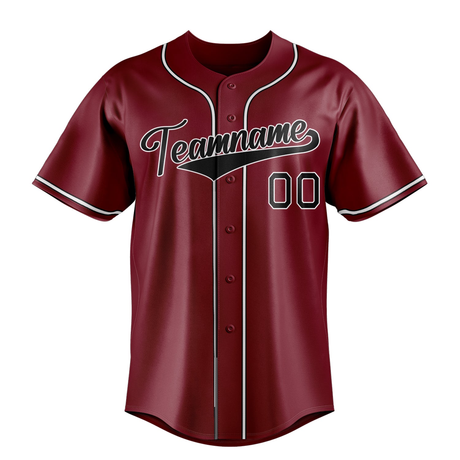 Personalized Crimson & Black Color Fan Baseball Jersey