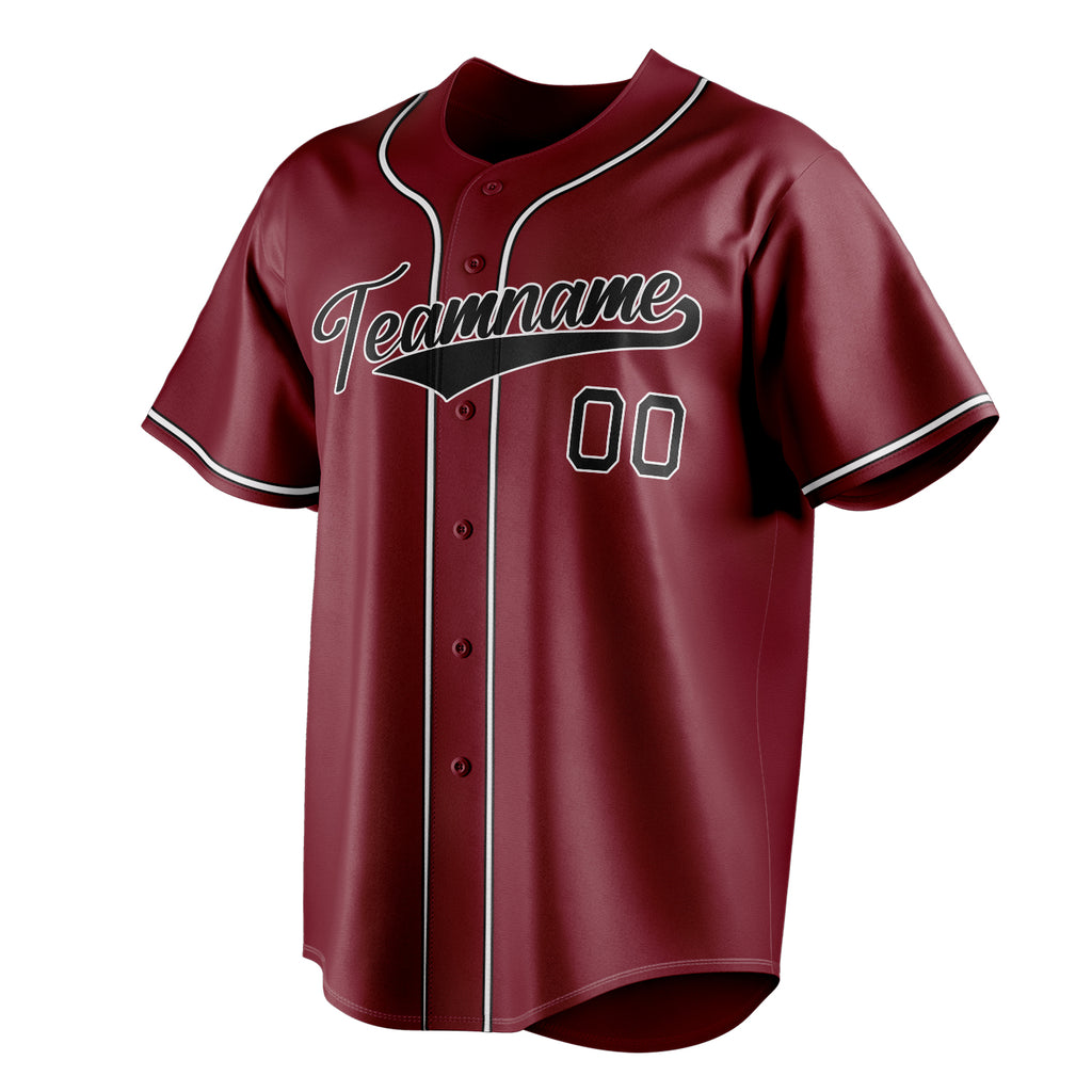 Personalized Crimson & Black Color Fan Baseball Jersey
