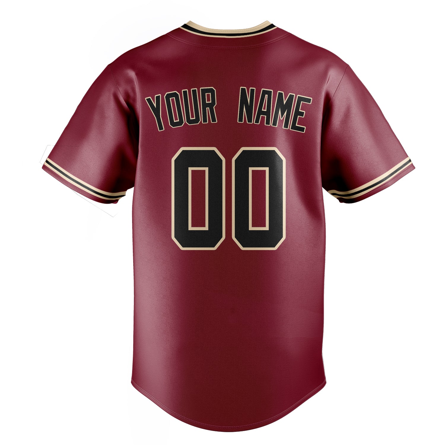 Personalized Crimson & Black Color Fan Baseball Jersey