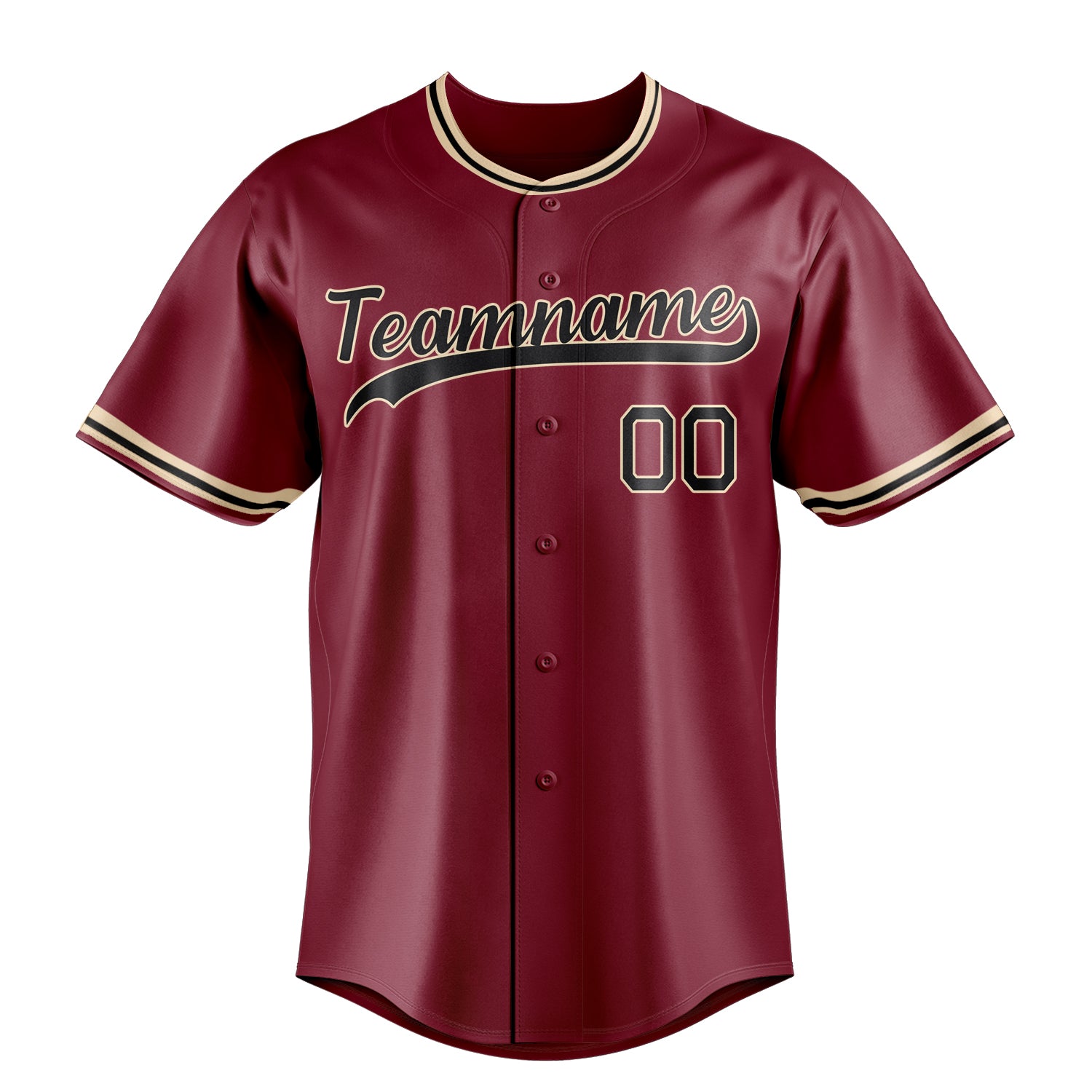 Personalized Crimson & Black Color Fan Baseball Jersey