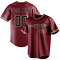 Personalized Crimson & Black Color Fan Baseball Jersey BB01240529CK153