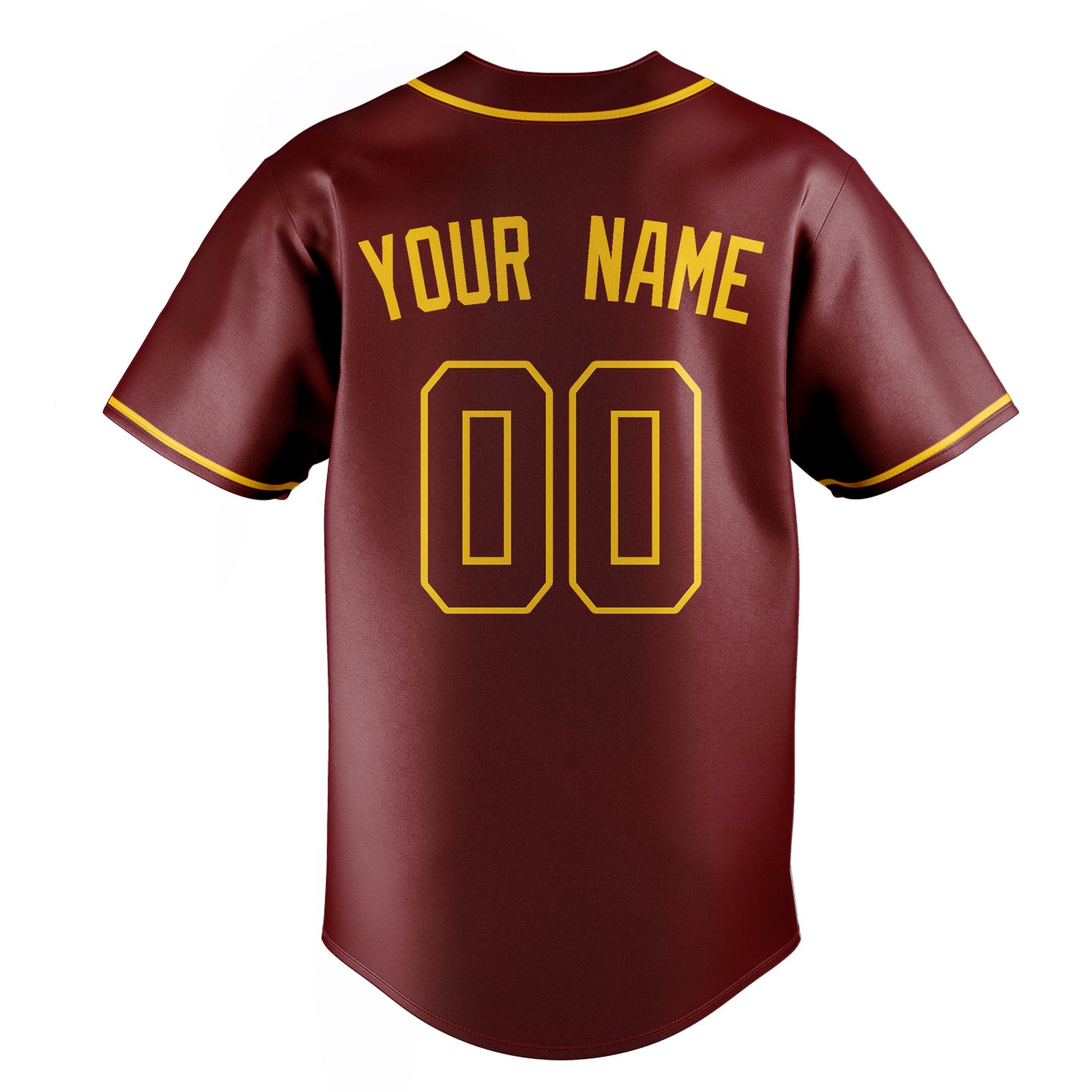 Personalized Crimson & Gold Color Fan Baseball Jersey