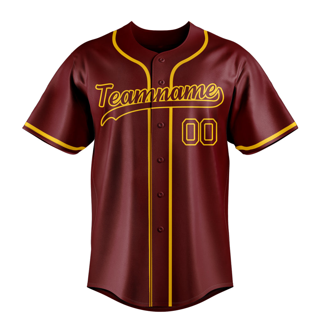 Personalized Crimson & Gold Color Fan Baseball Jersey