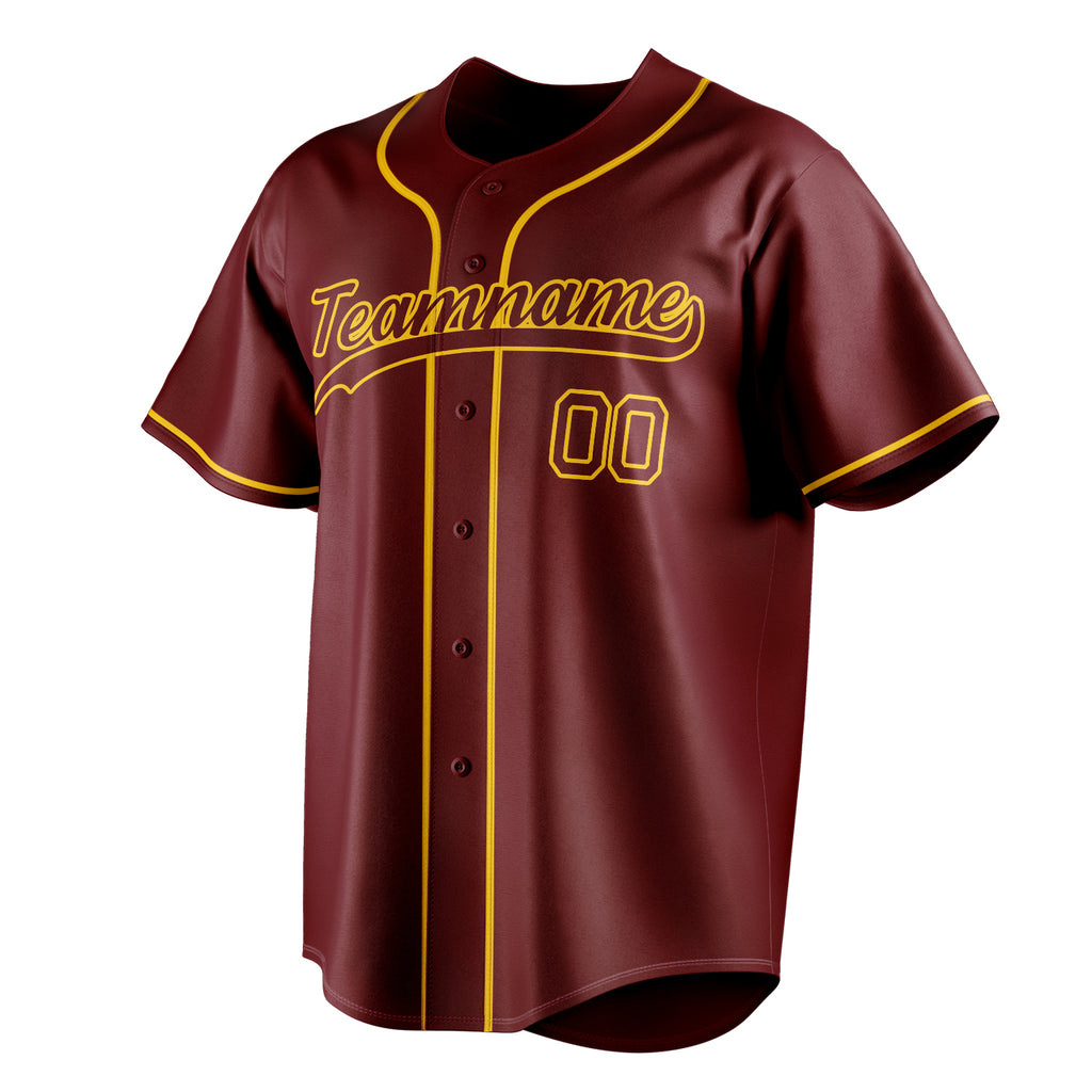 Personalized Crimson & Gold Color Fan Baseball Jersey