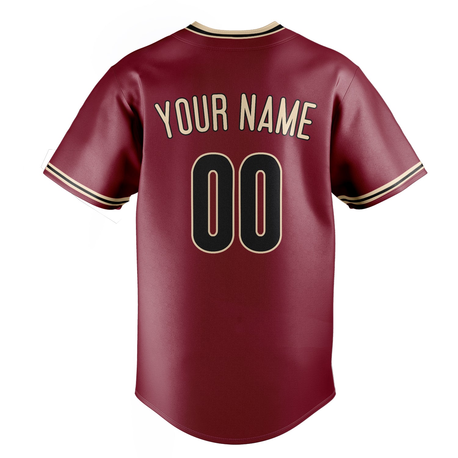 Personalized Crimson & Black Color Fan Baseball Jersey