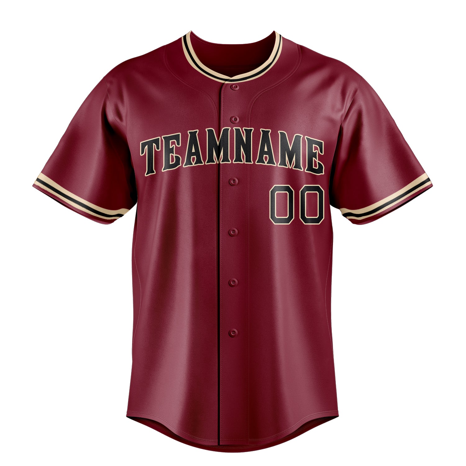 Personalized Crimson & Black Color Fan Baseball Jersey