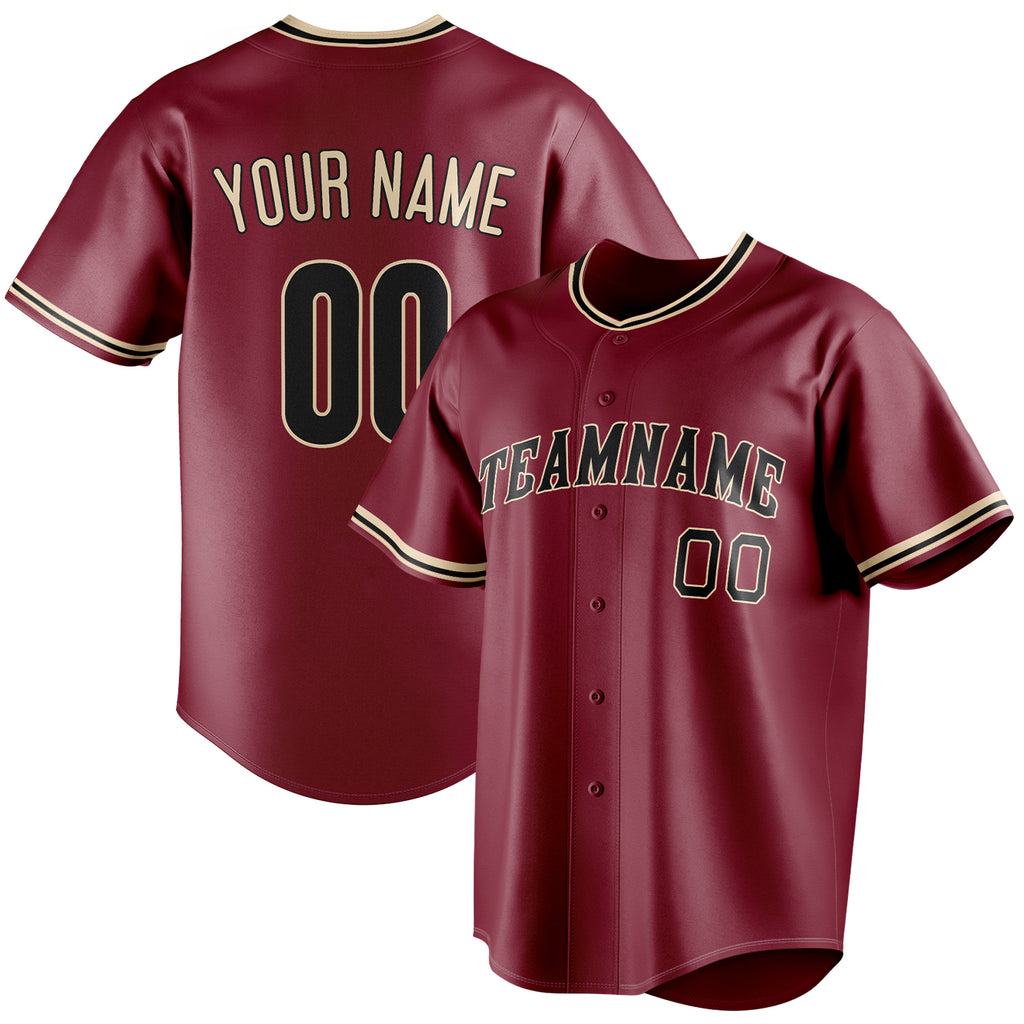 Personalized Crimson & Black Color Fan Baseball Jersey BB01240529CK155