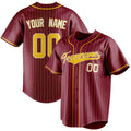 Personalized Crimson & Gold White Pinstripe Fan Baseball Jersey BB01240529CK156