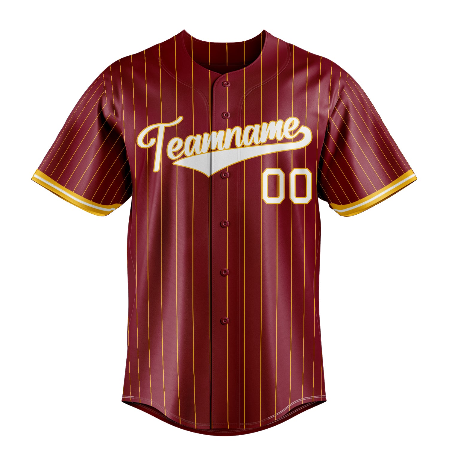 Personalized Crimson & White White Pinstripe Fan Baseball Jersey