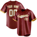 Personalized Crimson & White White Pinstripe Fan Baseball Jersey BB01240529CK157
