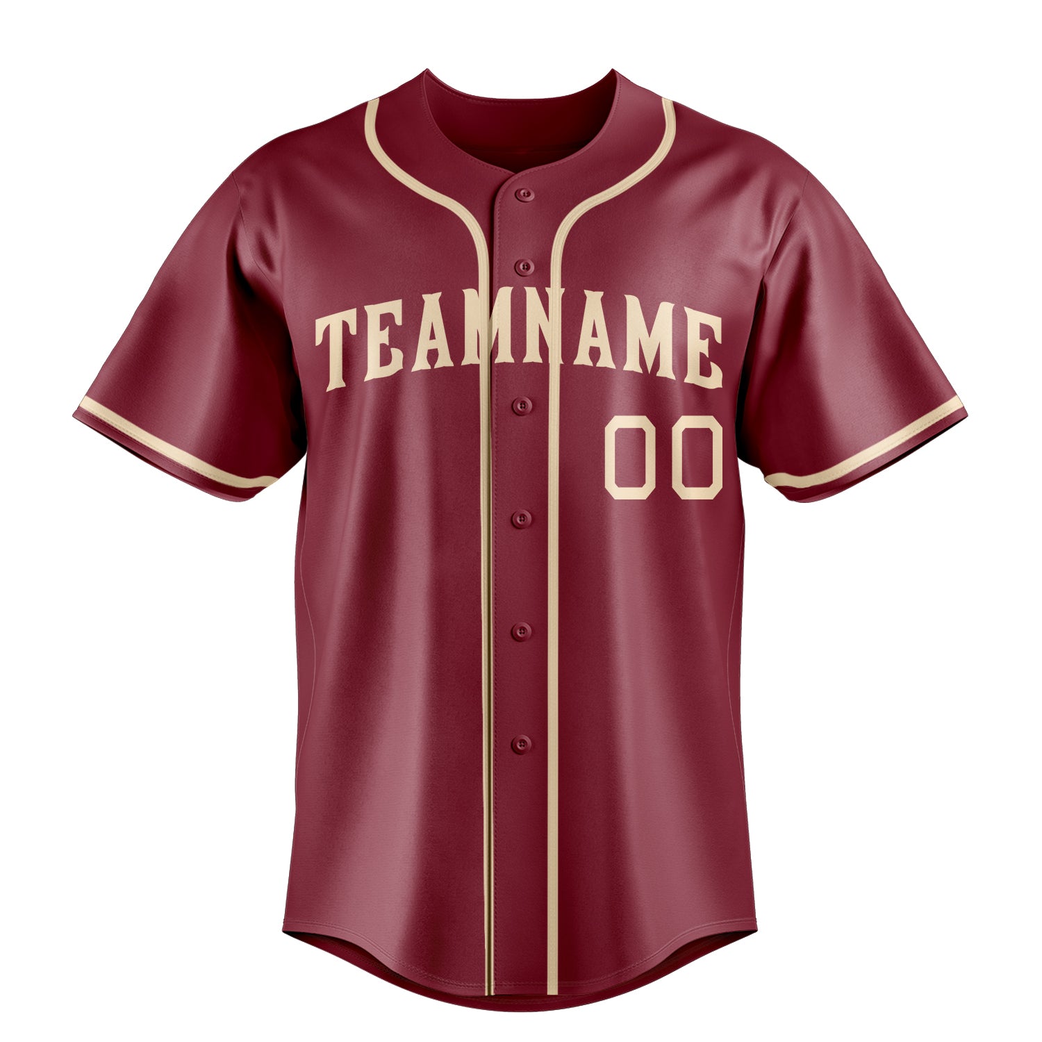 Personalized Crimson & Cream Color Fan Baseball Jersey