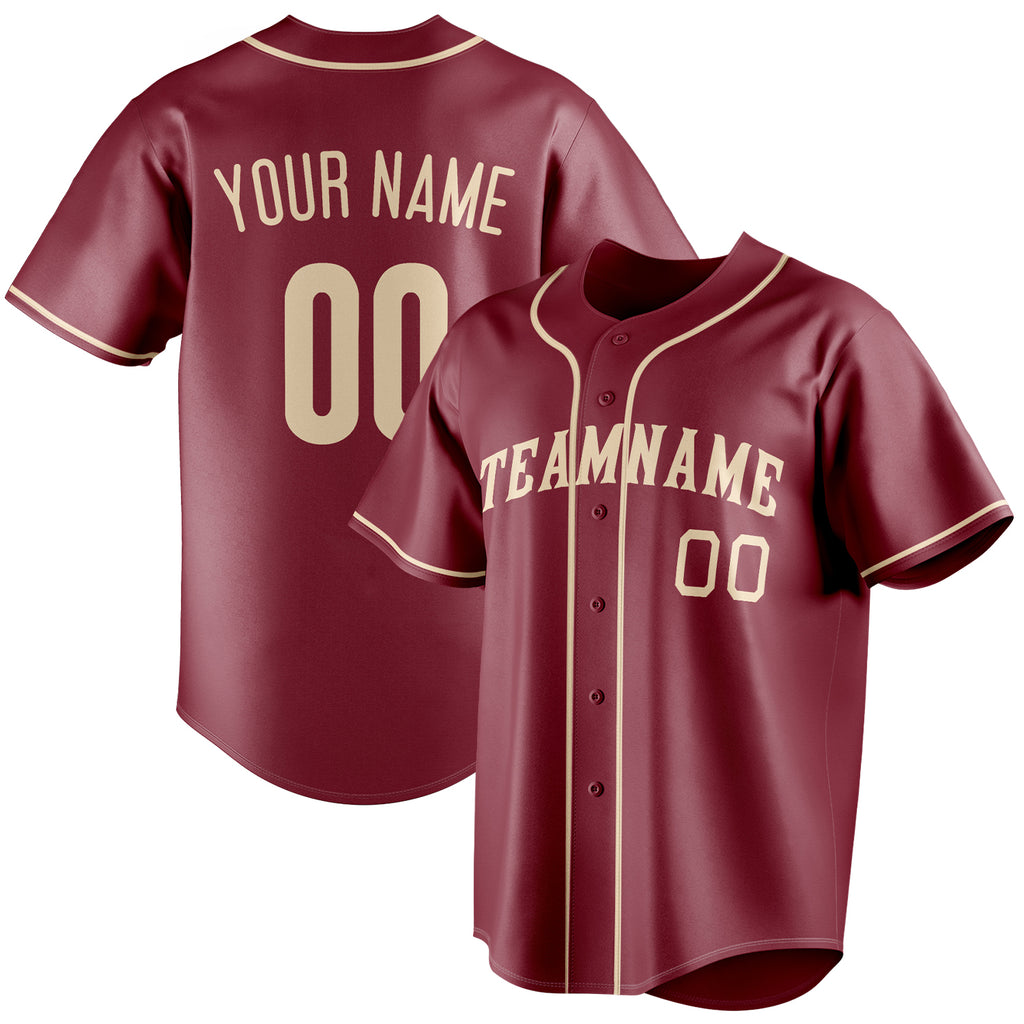 Personalized Crimson & Cream Color Fan Baseball Jersey BB01240529CK158