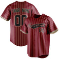 Personalized Crimson & Black Cream Pinstripe Fan Baseball Jersey BB01240529CK159