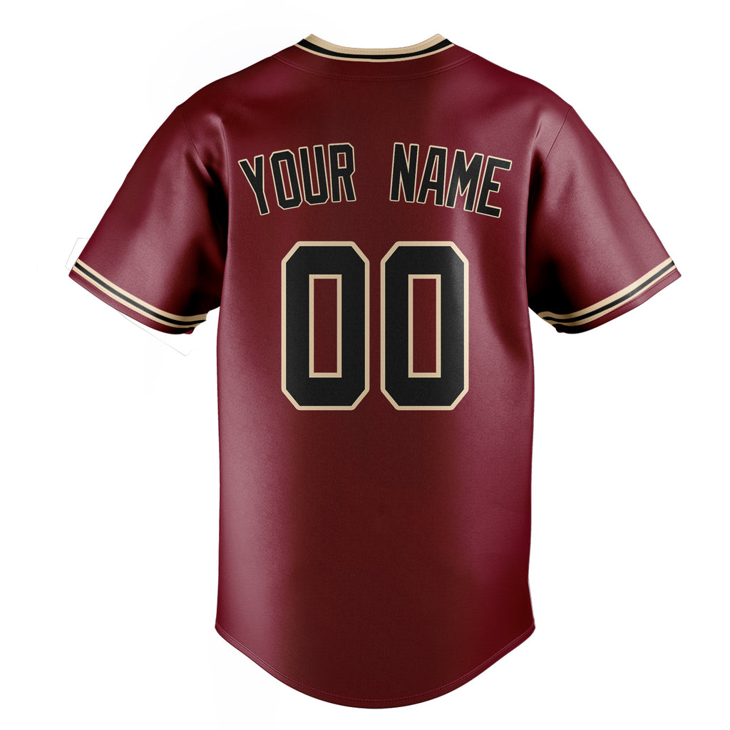 Personalized Crimson & Black Color Fan Baseball Jersey