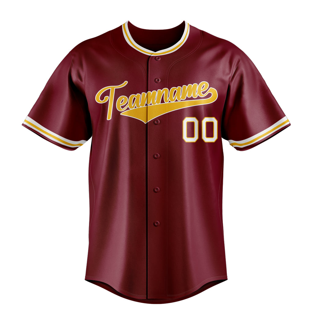 Personalized Crimson & White Color Fan Baseball Jersey