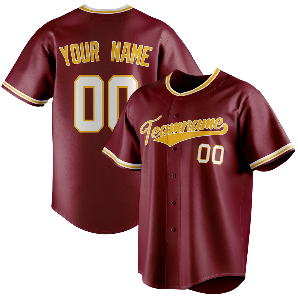 Personalized Crimson & White Color Fan Baseball Jersey BB01240529CK162