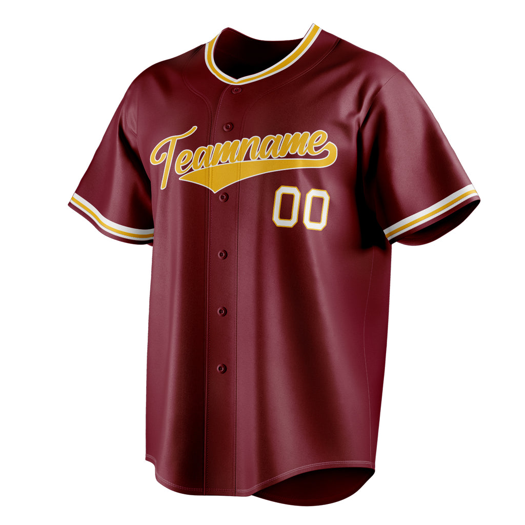 Personalized Crimson & White Color Fan Baseball Jersey
