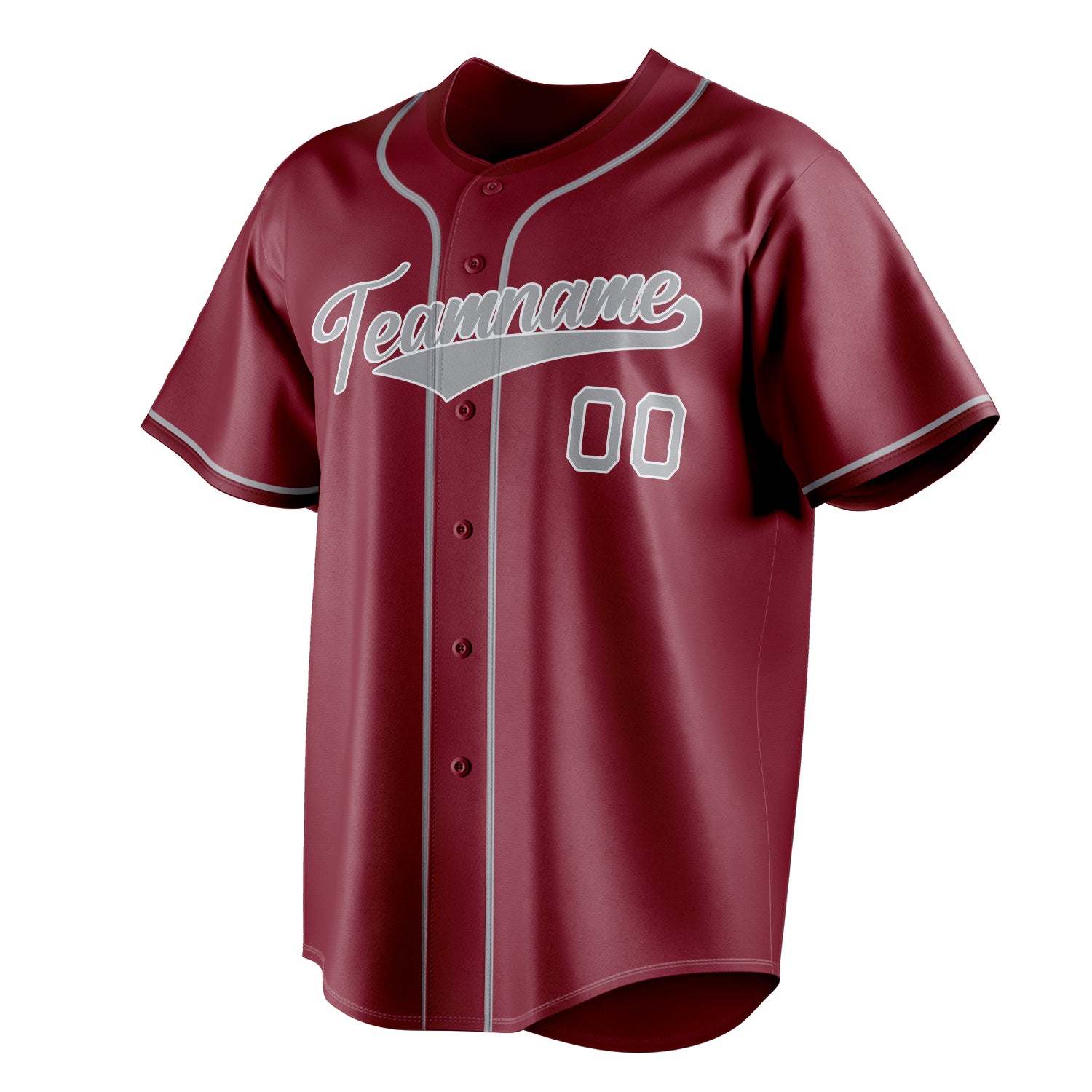 Personalized Crimson & Gray Color Fan Baseball Jersey