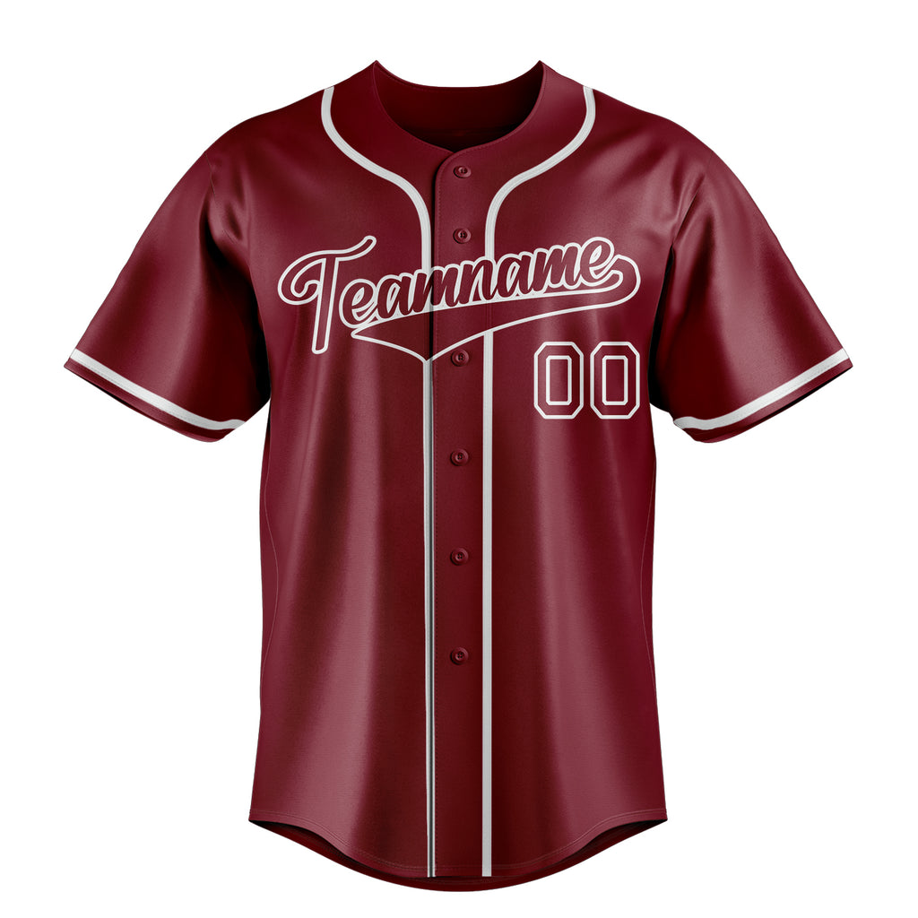 Personalized Crimson & Gray Color Fan Baseball Jersey