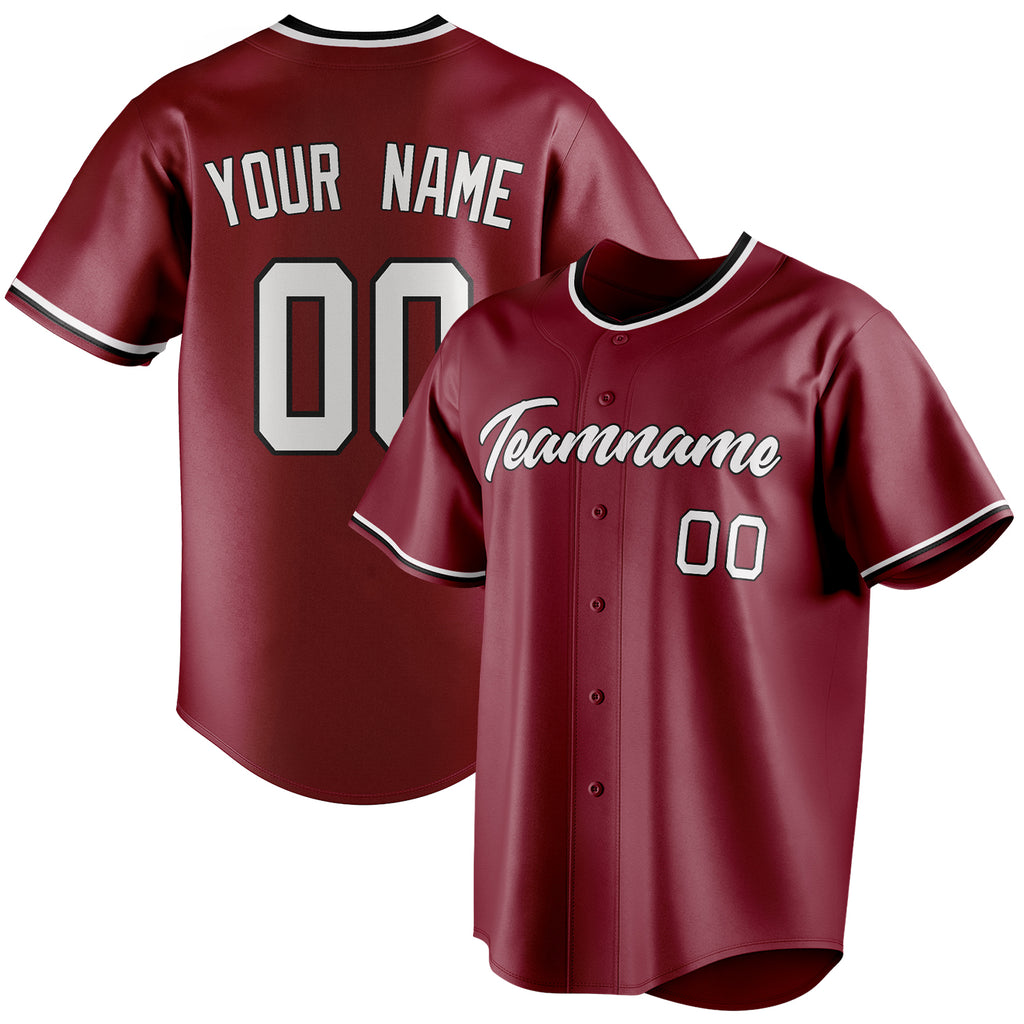 Personalized Crimson & White Color Fan Baseball Jersey BB01240529CK165