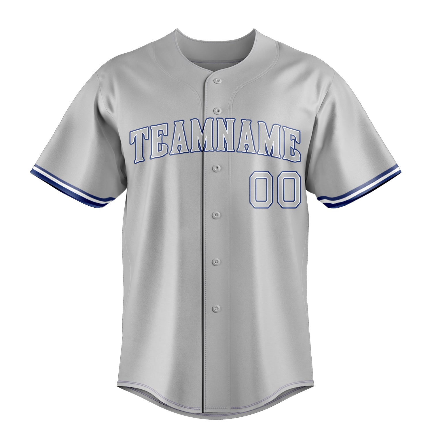 Personalized Gray & Royal Color Fan Baseball Jersey