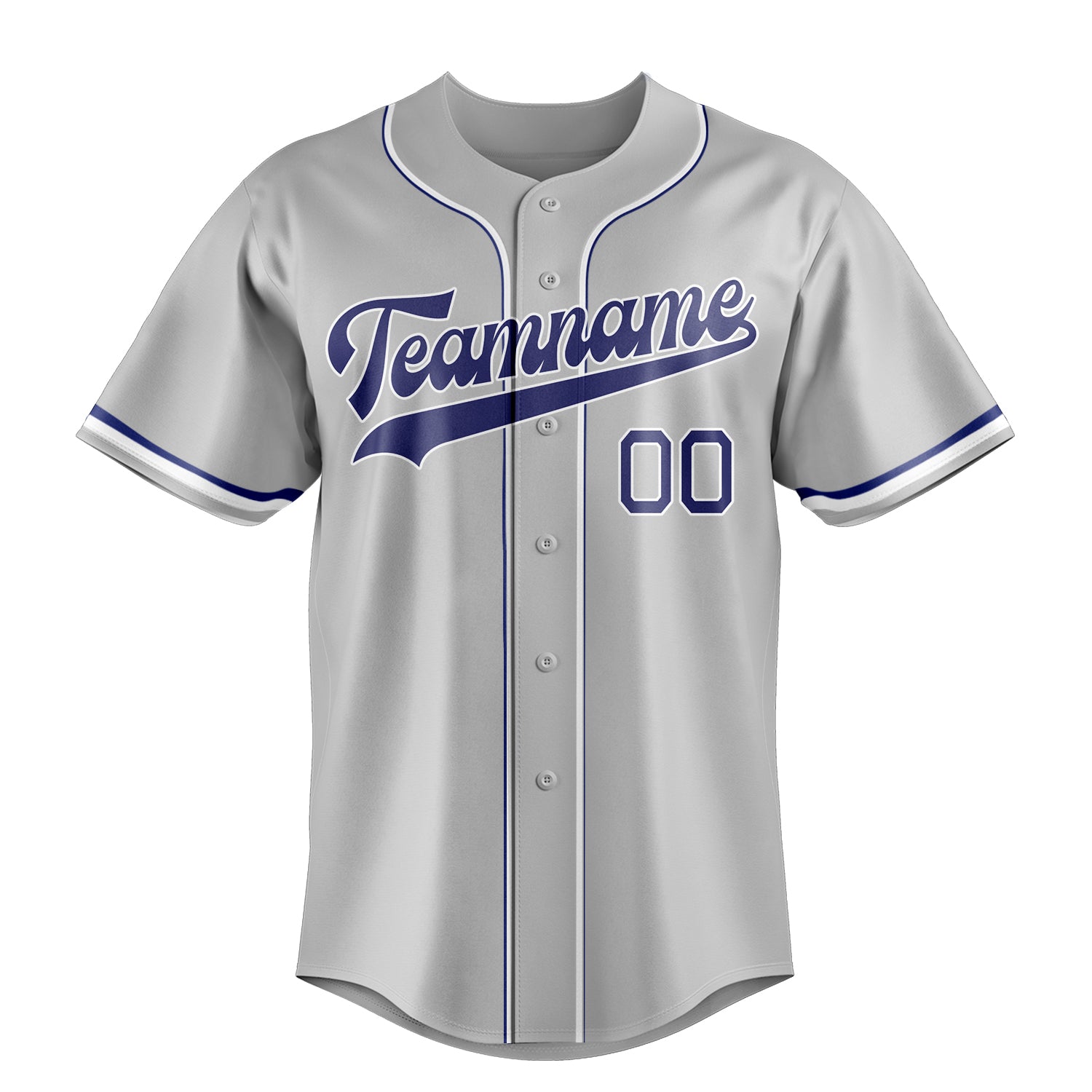 Personalized Gray & Royal Color Fan Baseball Jersey