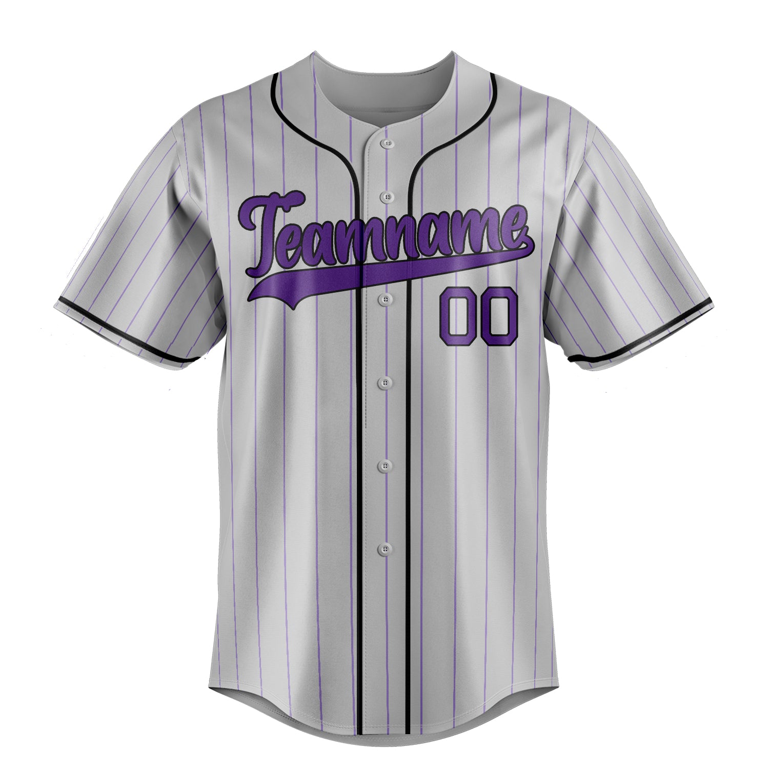 Personalized Gray & Purple Color Fan Baseball Jersey