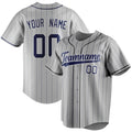 Personalized Gray & Navy Navy Pinstripe Fan Baseball Jersey BB01240529JZ150