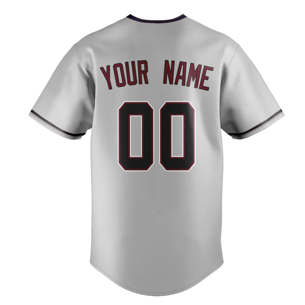 Personalized Gray & Black Color Fan Baseball Jersey