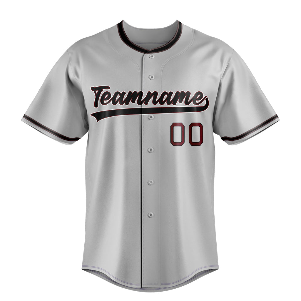 Personalized Gray & Black Color Fan Baseball Jersey