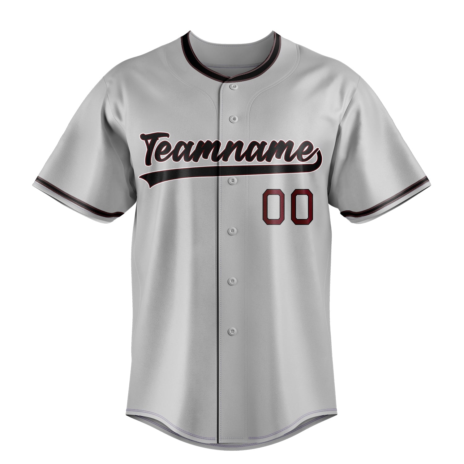 Personalized Gray & Black Color Fan Baseball Jersey