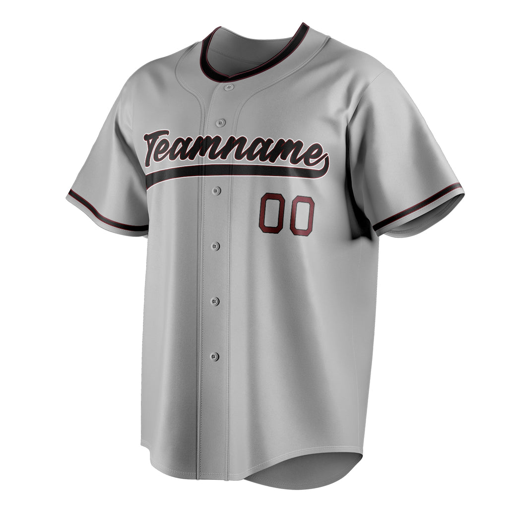 Personalized Gray & Black Color Fan Baseball Jersey