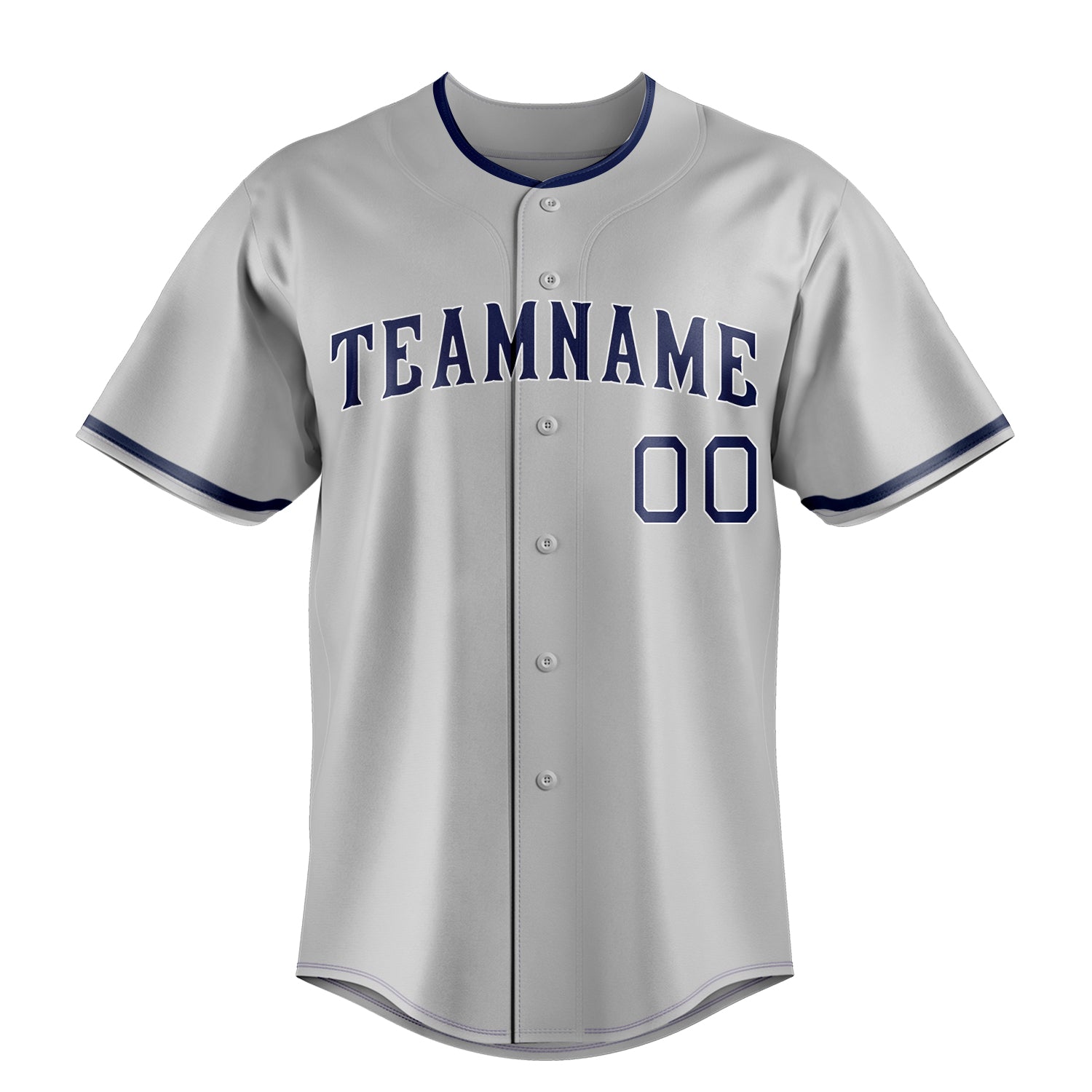 Personalized Gray & Navy Color Fan Baseball Jersey