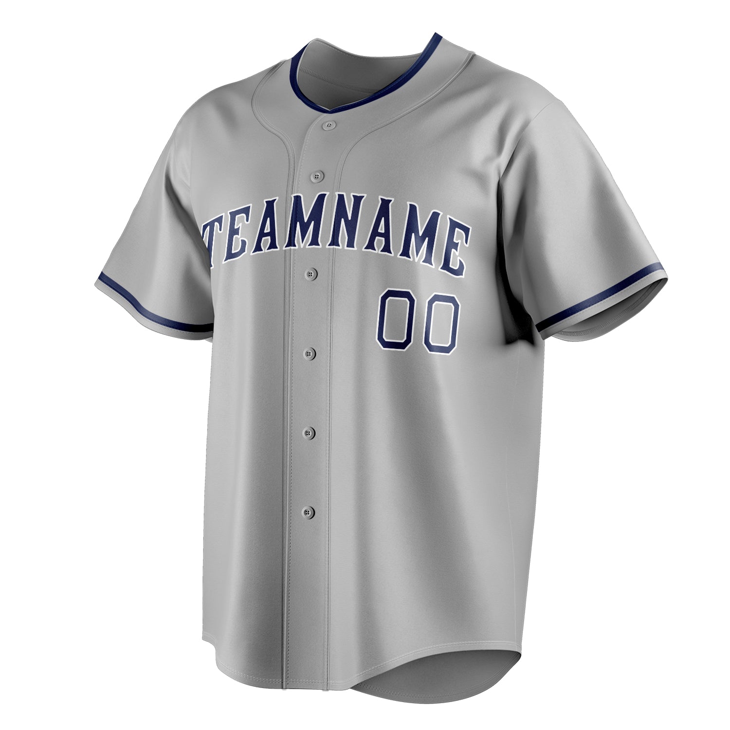 Personalized Gray & Navy Color Fan Baseball Jersey