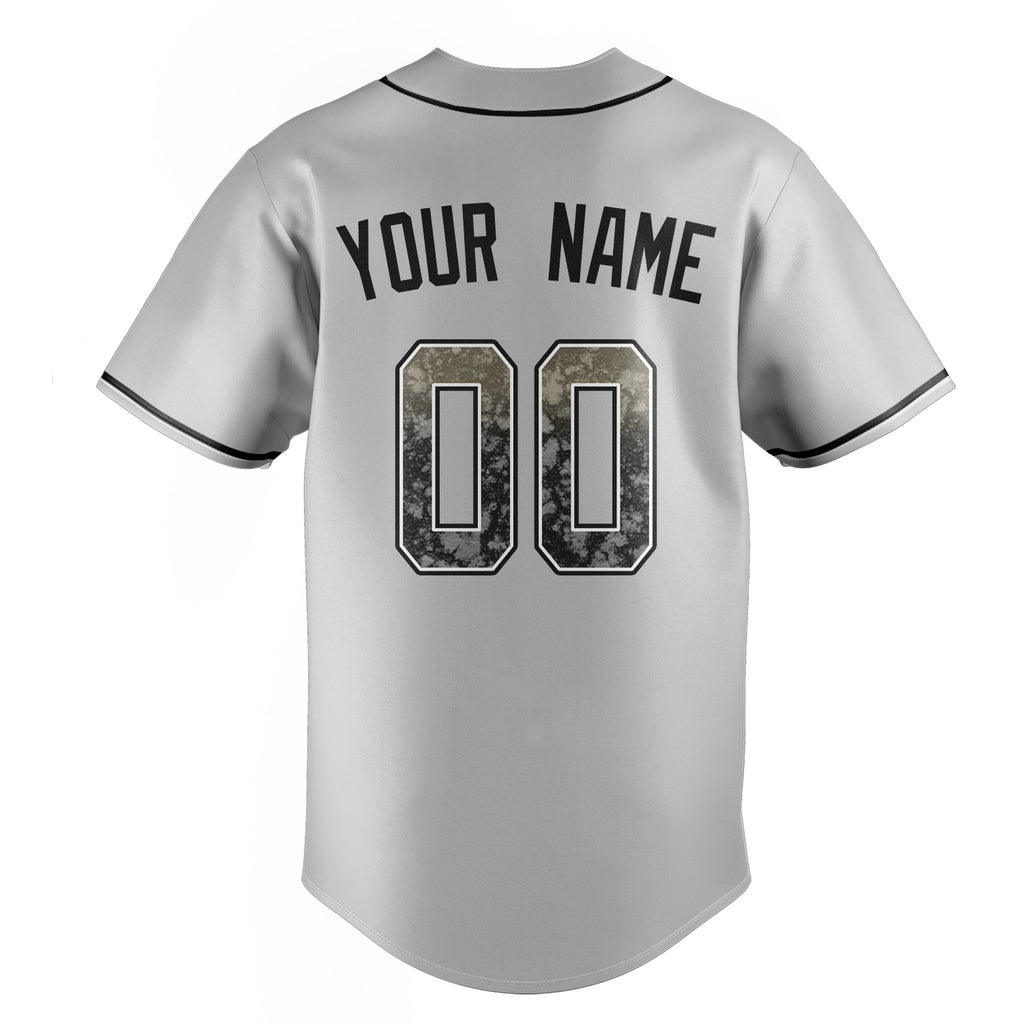 Personalized Gray & Black Color Fan Baseball Jersey
