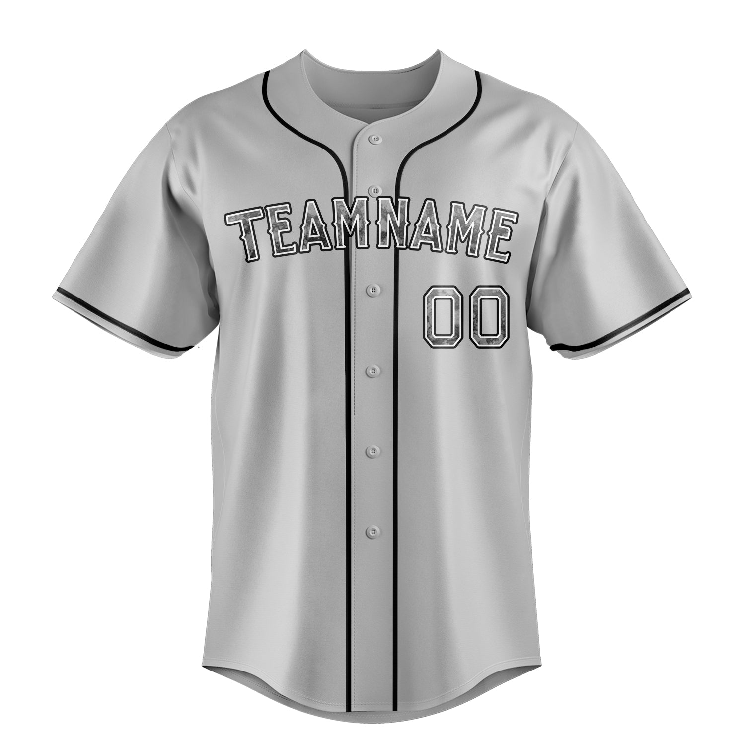 Personalized Gray & Black Color Fan Baseball Jersey