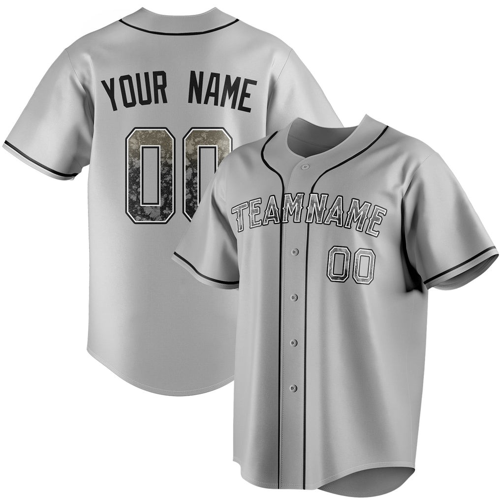 Personalized Gray & Black Color Fan Baseball Jersey BB01240529JZ157
