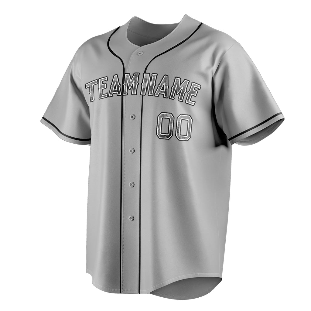 Personalized Gray & Black Color Fan Baseball Jersey