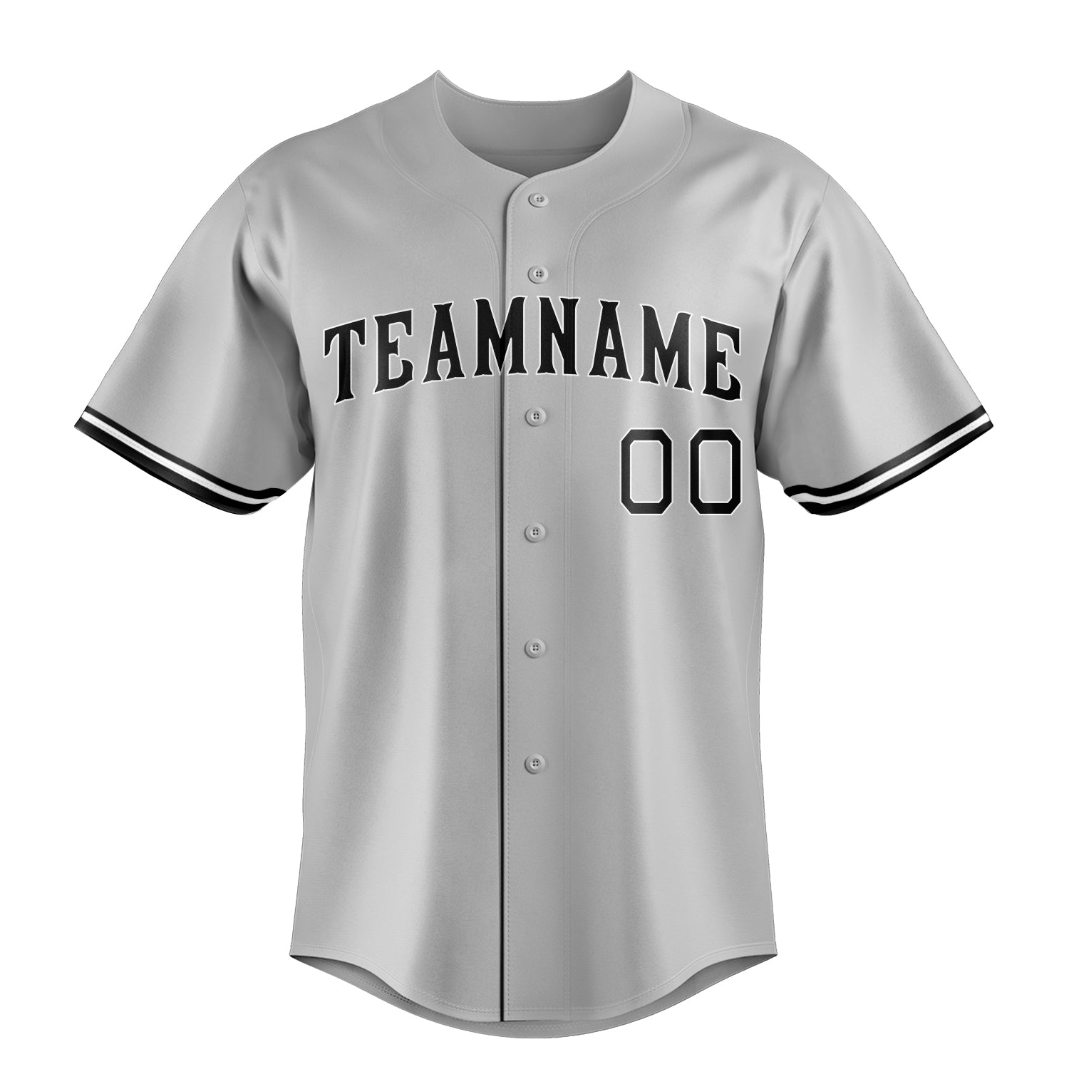 Personalized Gray & Black Color Fan Baseball Jersey