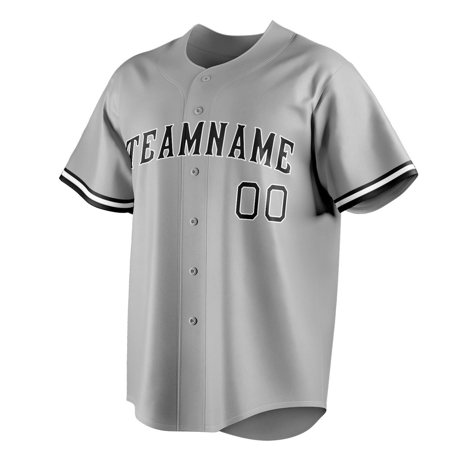 Personalized Gray & Black Color Fan Baseball Jersey