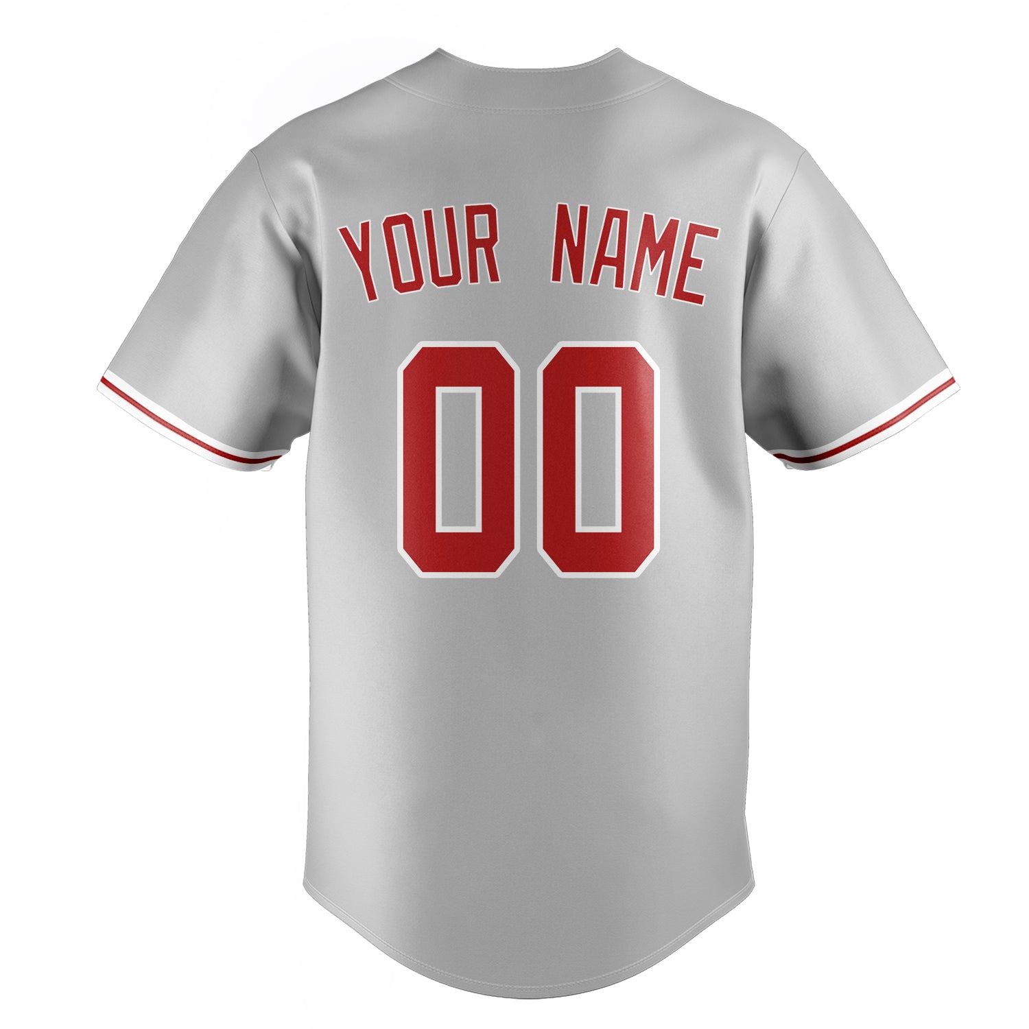 Personalized Gray & Red Color Fan Baseball Jersey
