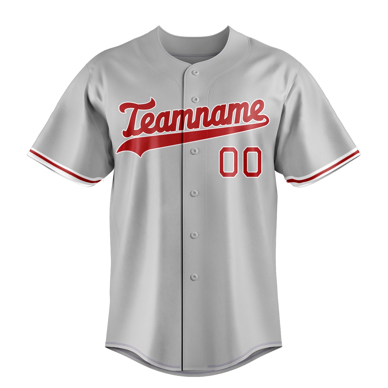Personalized Gray & Red Color Fan Baseball Jersey