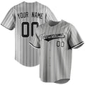 Personalized Gray & Black Black Pinstripe Fan Baseball Jersey BB01240529JZ162