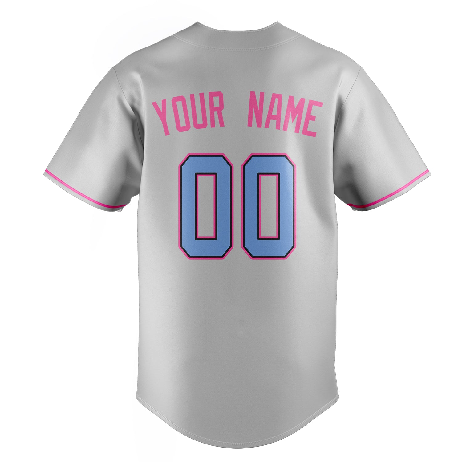 Personalized Gray & Pink Color Fan Baseball Jersey
