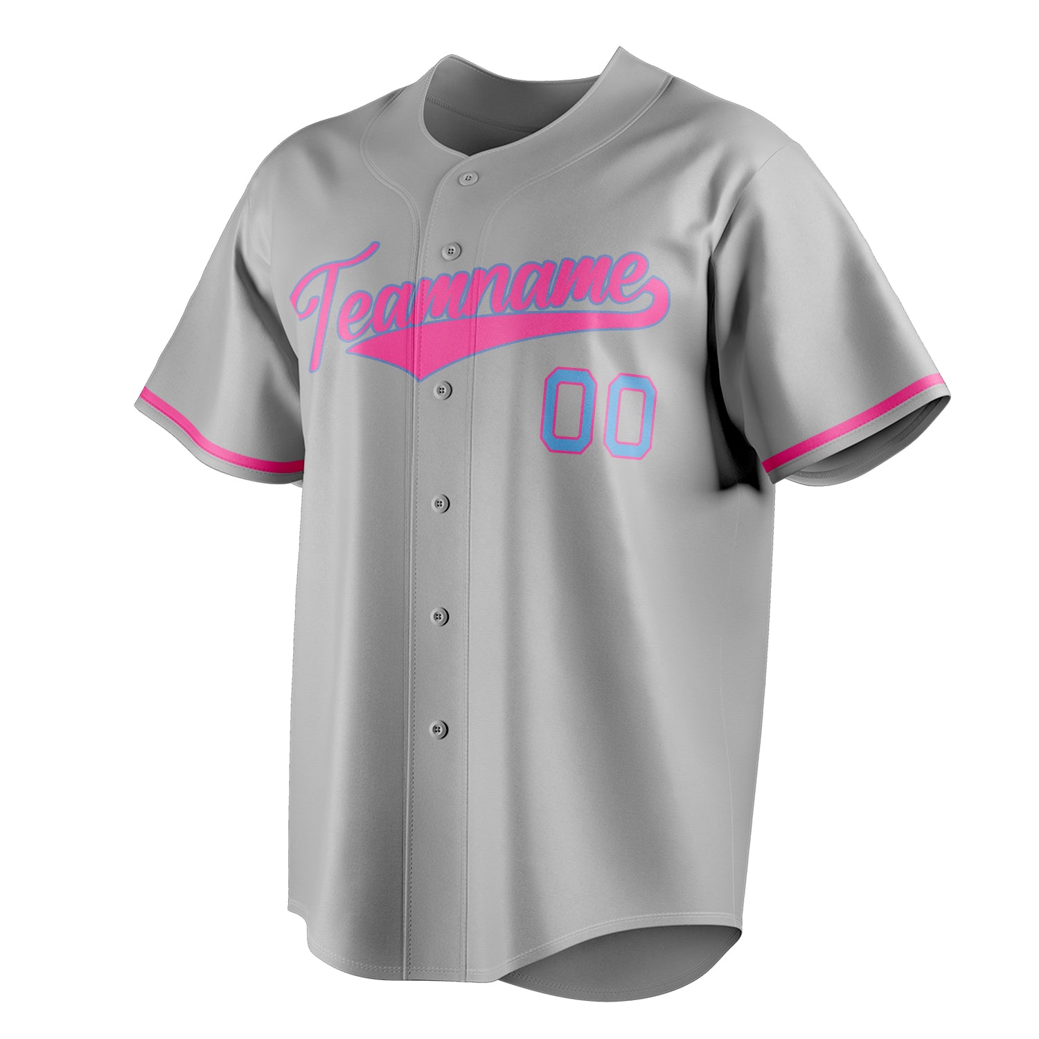 Personalized Gray & Pink Color Fan Baseball Jersey