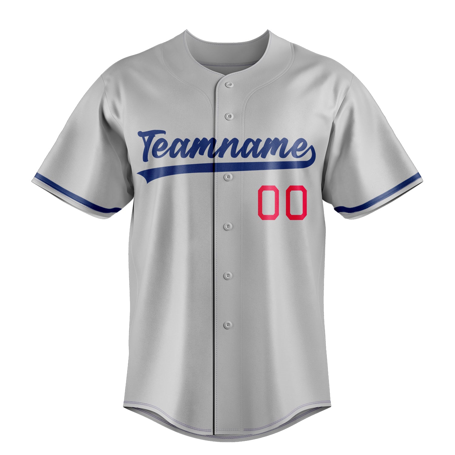 Personalized Gray & Royal Color Fan Baseball Jersey