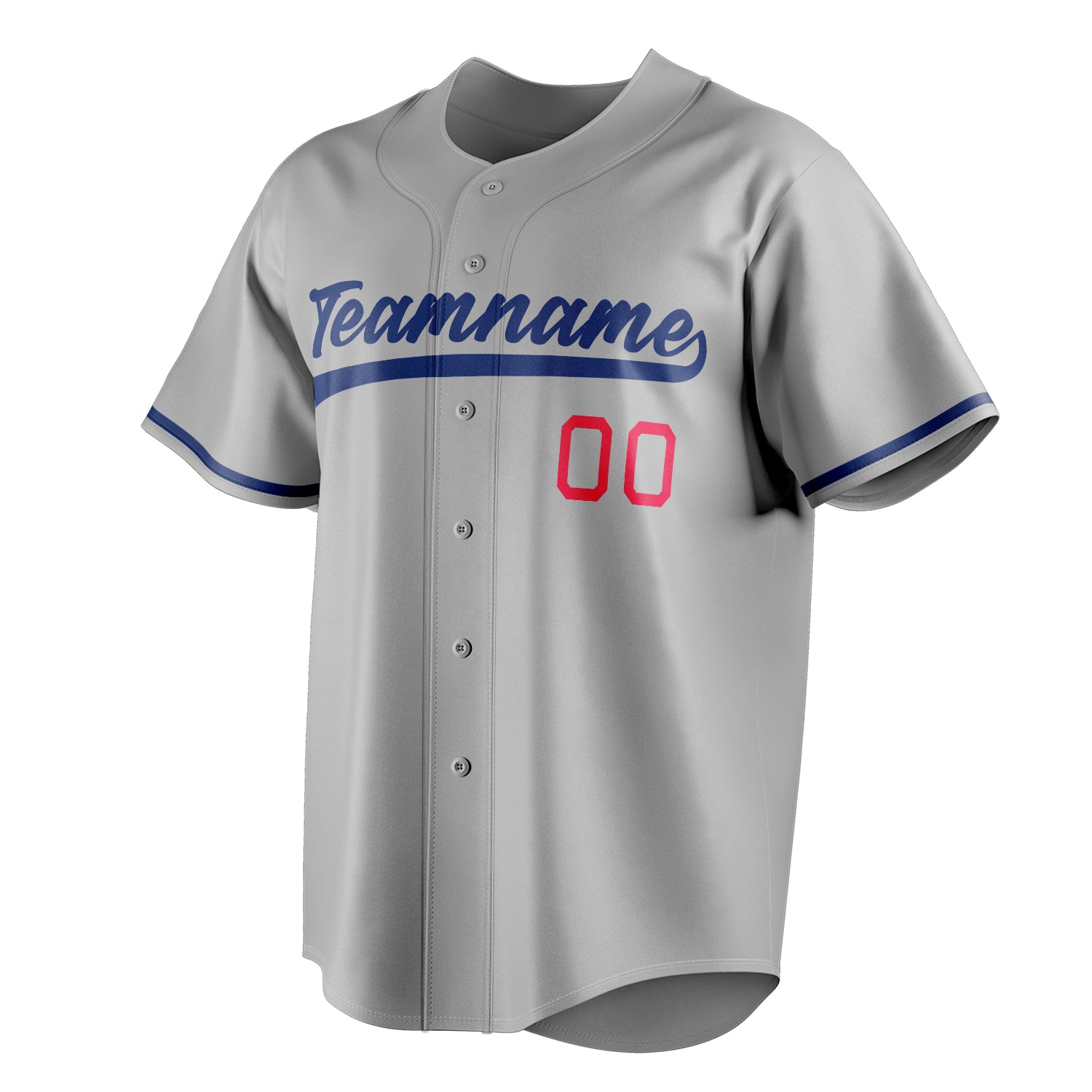 Personalized Gray & Royal Color Fan Baseball Jersey